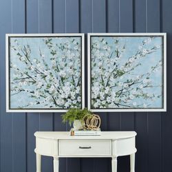 Fresh Pale Blooms I Framed Wall Art Pale Blue