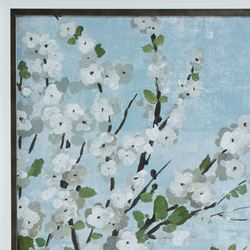 Fresh Pale Blooms I Framed Wall Art Pale Blue