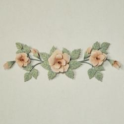 Les Fleurs Rose Swag Wall Topper Butter