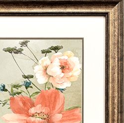 Antique Floral Framed Wall Art Multi Warm Set of Two