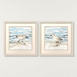 Beach Sandpipers Framed Wall Art Multi Cool Set of Two