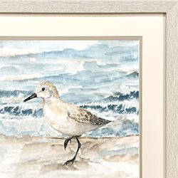 Beach Sandpipers Framed Wall Art Multi Cool Set of Two