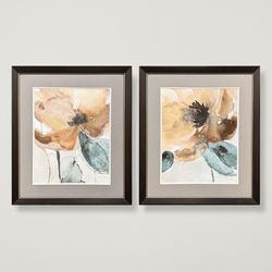 Watercolor Poppy Framed Wall Art Multi Earth Set of Two