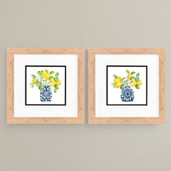 Lemon Life Framed Wall Art Yellow Set of Two