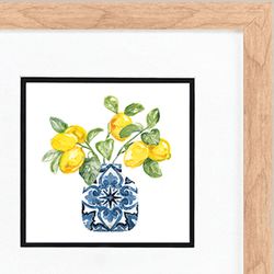 Lemon Life Framed Wall Art Yellow Set of Two