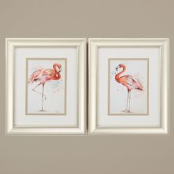 Pink Showoff Flamingo Framed Wall Art Set of Two