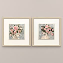 Rose Girl Framed Wall Art Multi Pastel Set of Two
