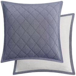 Chloe II Reversible Quilted European Sham Denim Blue
