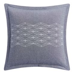 Chloe II Embroidered Pillow Denim Blue 18 Square