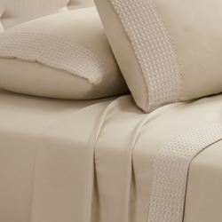 Kathy Ireland Waffle Hem Sheet Set
