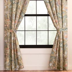 Belle Wide Tailored Curtain Pair Multi Warm 100 x 84