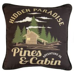 Cedar Lodge Piped Pillow Multi Warm 16 Square