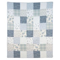 Blue Pastures Patchwork Throw Blanket 50 x 60