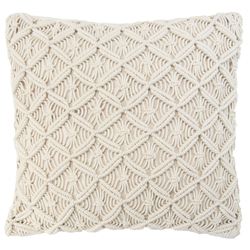 Blue Pastures Crocheted Pillow Natural 18 Square