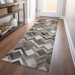 Geometric Illusion Rug Runner 23 x 76