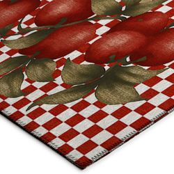 Apple Border Rug Runner Red 23 x 76