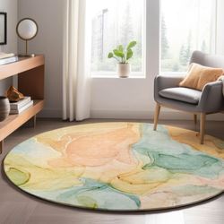 Touch of Beauty Round Rug Multi Pastel 8 Round