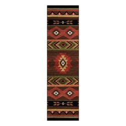 Southwestern Lodge Rug Runner Chocolate 23 x 76