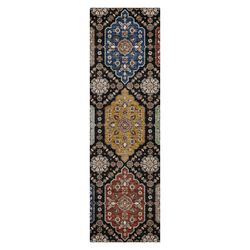 Medallion Muse Rug Runner Black 23 x 76