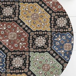 Medallion Muse Round Rug Black 8 Round