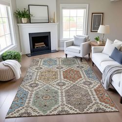 Medallion Muse Rectangle Rug Linen
