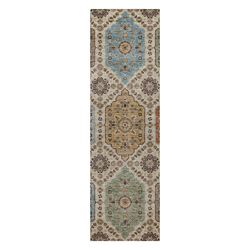 Medallion Muse Rug Runner Linen 23 x 76