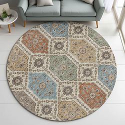 Medallion Muse Round Rug Linen 8 Round