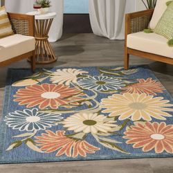 Renae Rectangle Rug Blue 36 x 56