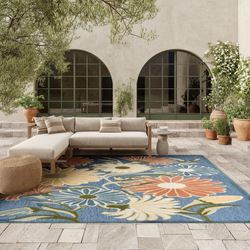 Renae Rectangle Rug Blue 710 x 106