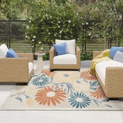 Renae Rectangle Rug Ivory 53 x 75