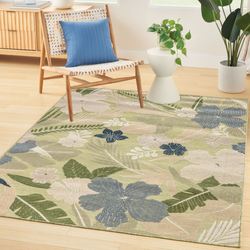 Evette Rectangle Rug Pale Green 4 x 6