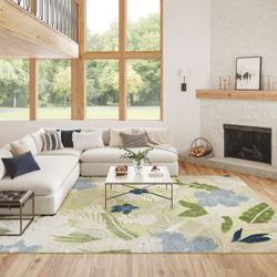 Evette Rectangle Rug Pale Green 53 x 73