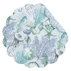 Shoreline Waters Round Placemats Multi Cool Set of Four