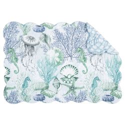 Shoreline Waters Rectangle Placemats Multi Cool Set of Four