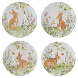 Easter Meadow Dessert Plates Multi Pastel Set of Four