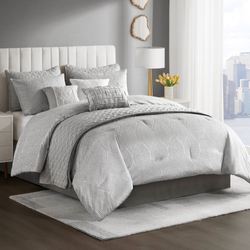 Nocturne Comforter Bed Set Gray