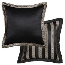 Harriman Reversible Flanged European Sham Black