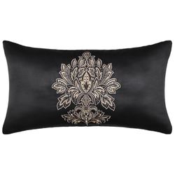 Harriman Embroidered Rectangle Pillow Black