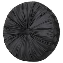 Harriman Pleated Tufted Pillow Black Round