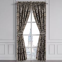 Harriman Wide Tailored Curtain Pair Black