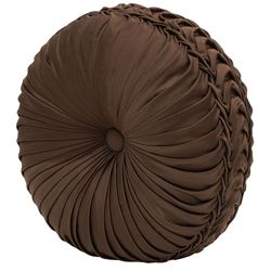 Odette Pleated Tufted Pillow Multi Warm Round