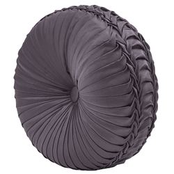 Manchester Pleated Tufted Pillow Grape Round