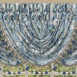 Michaela Tasseled Waterfall Valance Blue 43 x 33