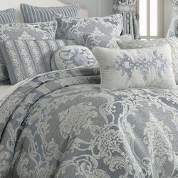 Queensbury Comforter Set Steel Blue