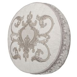 Queensbury II Embroidered Pillow Almond Round