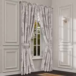 Queensbury II Wide Tailored Curtain Pair Almond