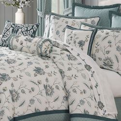 Blossom View Embroidered Comforter Set Teal