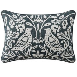 Blossom View Embroidered Rectangle Pillow Green