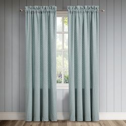 Blossom View Wide Tailored Curtain Pair Teal