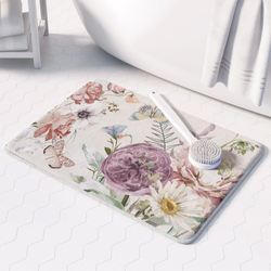 Purple Wildflower Bloom Comfort Mat Multi Pastel 34 x 21